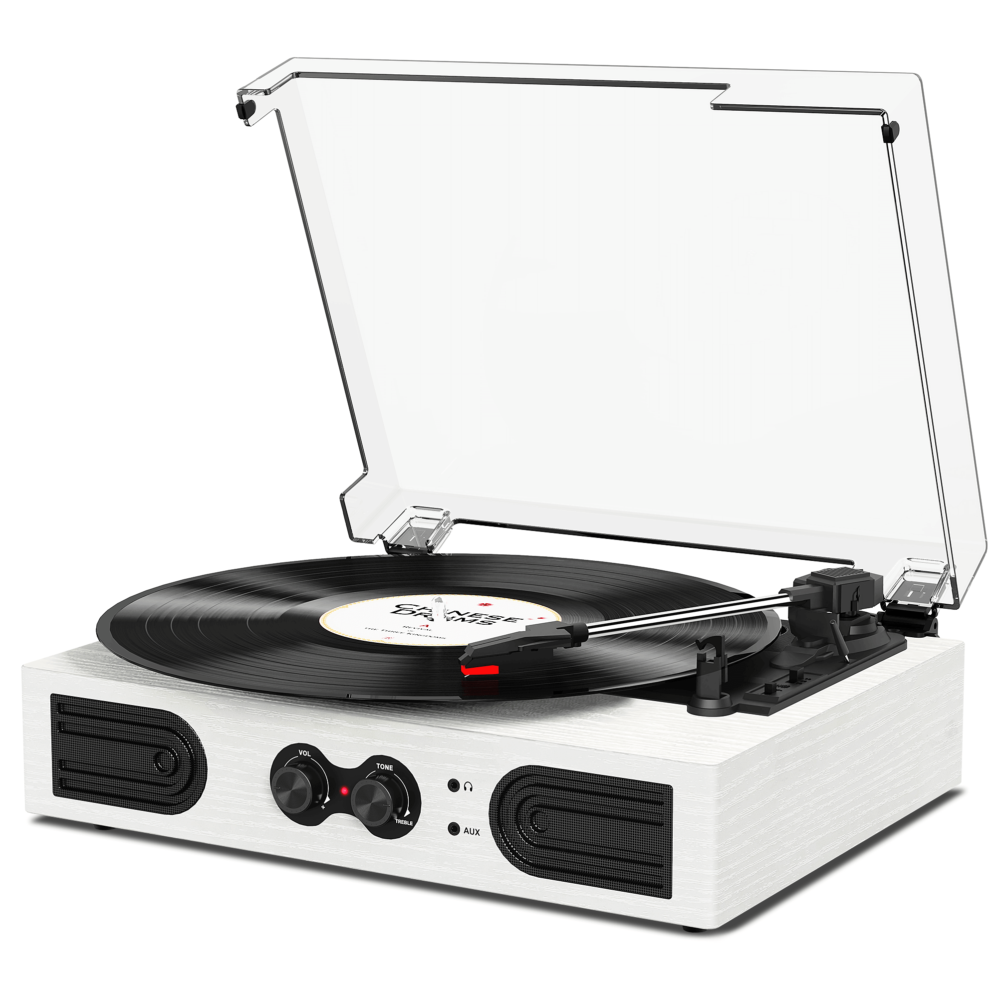 Tranlanin Vintage Bluetooth Record Player with Built-in Speakers