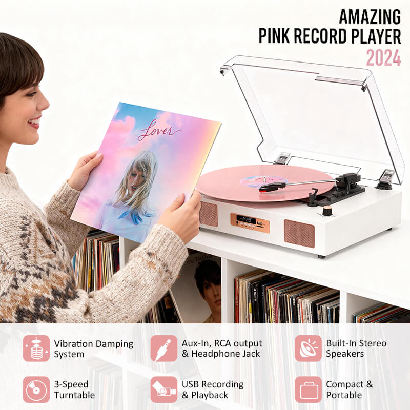 TE-2017 Bluetooth Turntable USB Recording EQ and RCA Output