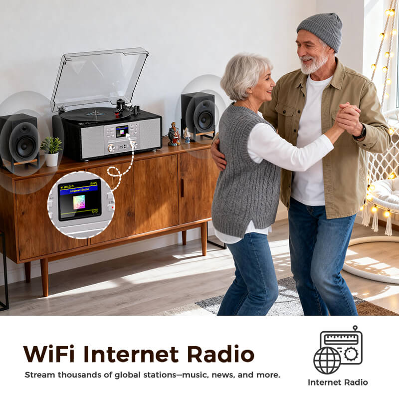 TE-108S All-in-One Stereo System CD Bluetooth and Vinyl