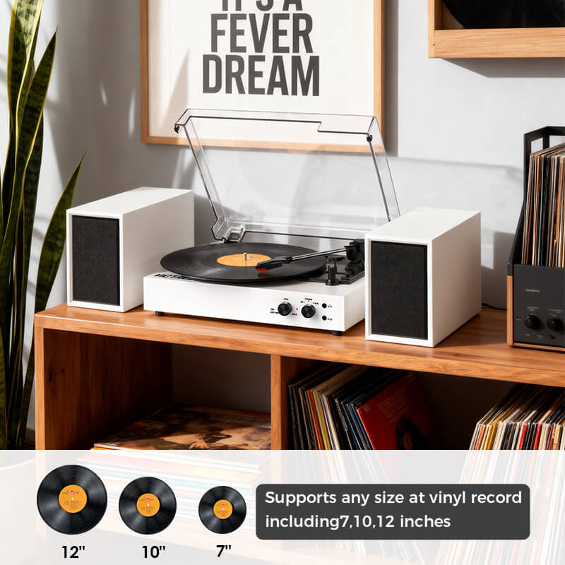 TE-003 Turntable System with External Speakers Bluetooth and USB Recording