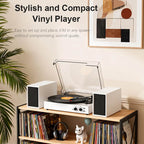 TE-003 Turntable System with External Speakers Bluetooth and USB Recording