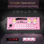 K170 Portable Karaoke Machine Dual Wireless Mics and RGB Disco Lights