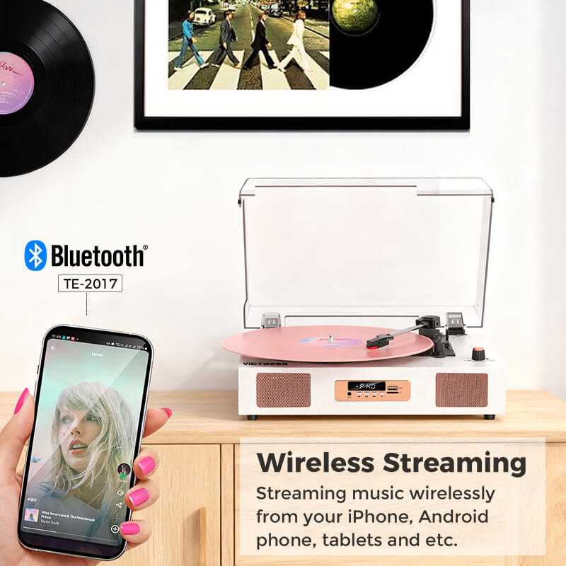 TE-2017 Bluetooth Turntable USB Recording EQ and RCA Output