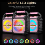 K170 Portable Karaoke Machine Dual Wireless Mics and RGB Disco Lights