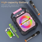 K170 Portable Karaoke Machine Dual Wireless Mics and RGB Disco Lights