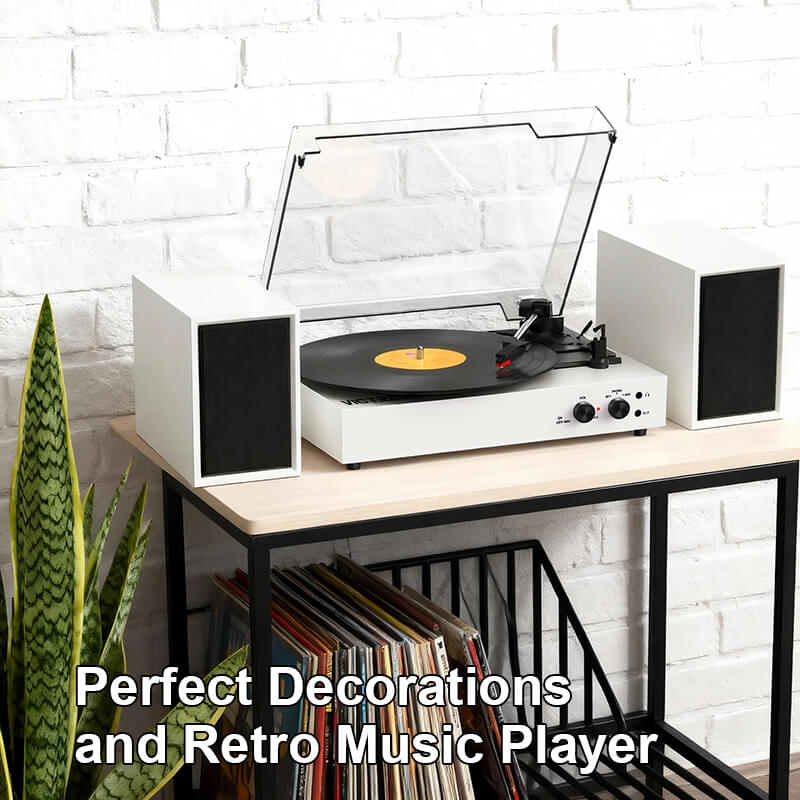 TE-003 Turntable System with External Speakers Bluetooth and USB Recording