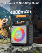 Karaoke Machine. 30W Karaoke Machine for Adults. Portable Karaoke Machine with 2 Wireless Microphones. LED Lights Speaker with Microphone. Supports TF/SD/USB. AUX in. FM. REC for Party - VICTRESS