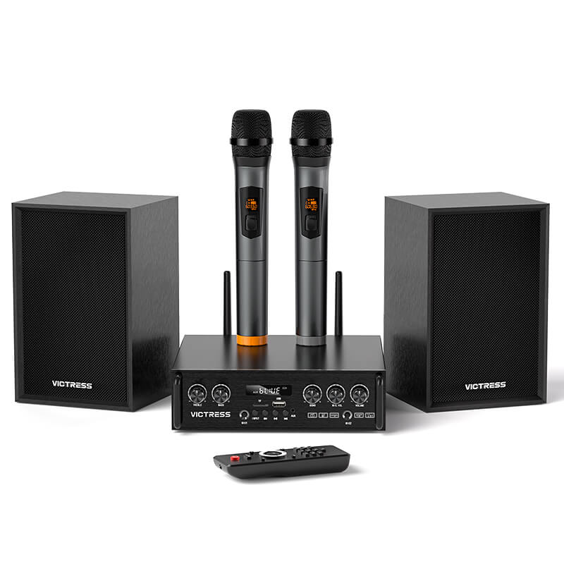 Victress AH001 450W Hi-Fi Bluetooth Amplifier with Wireless Microphones