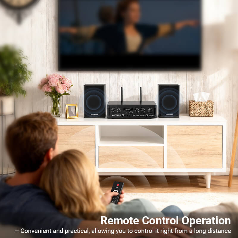 Victress AH001 450W Hi-Fi Bluetooth Amplifier with Wireless Microphones