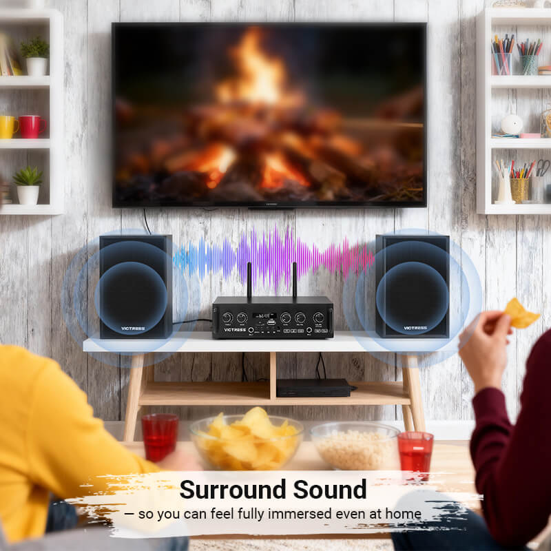 Victress AH001 450W Hi-Fi Bluetooth Amplifier with Wireless Microphones