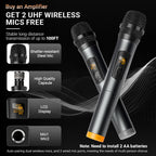 Victress AH001 450W Hi-Fi Bluetooth Amplifier with Wireless Microphones