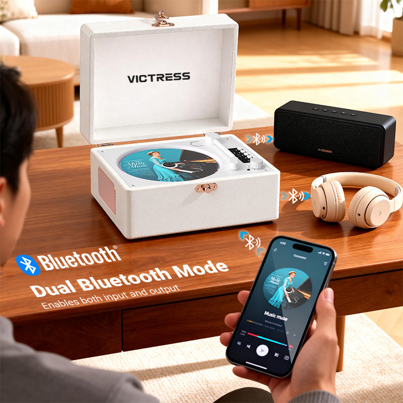 CD-001 - Bluetooth CD Player with Upgraded Speakers, LED Screen