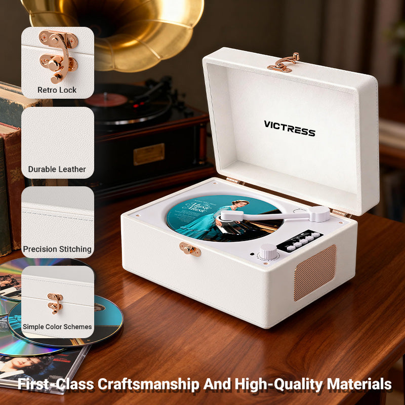 CD-001 All-in-One CD Player 360° Hi-Fi Surround Sound and Remote