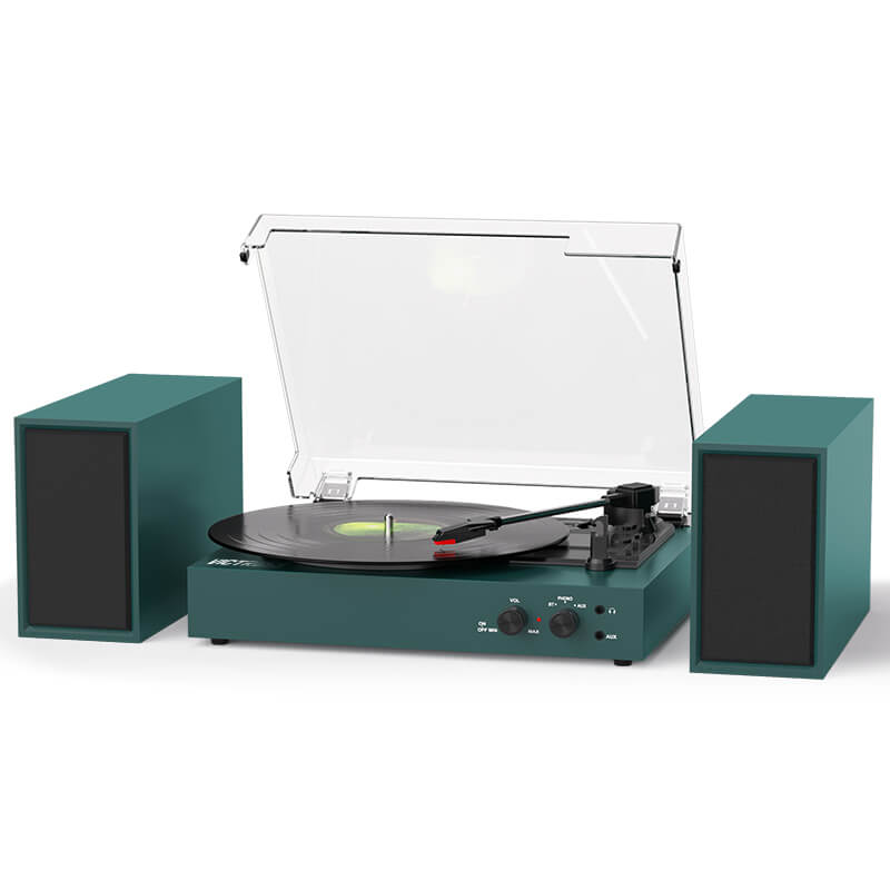 TE-003 Turntable System with External Speakers Bluetooth and USB Recording
