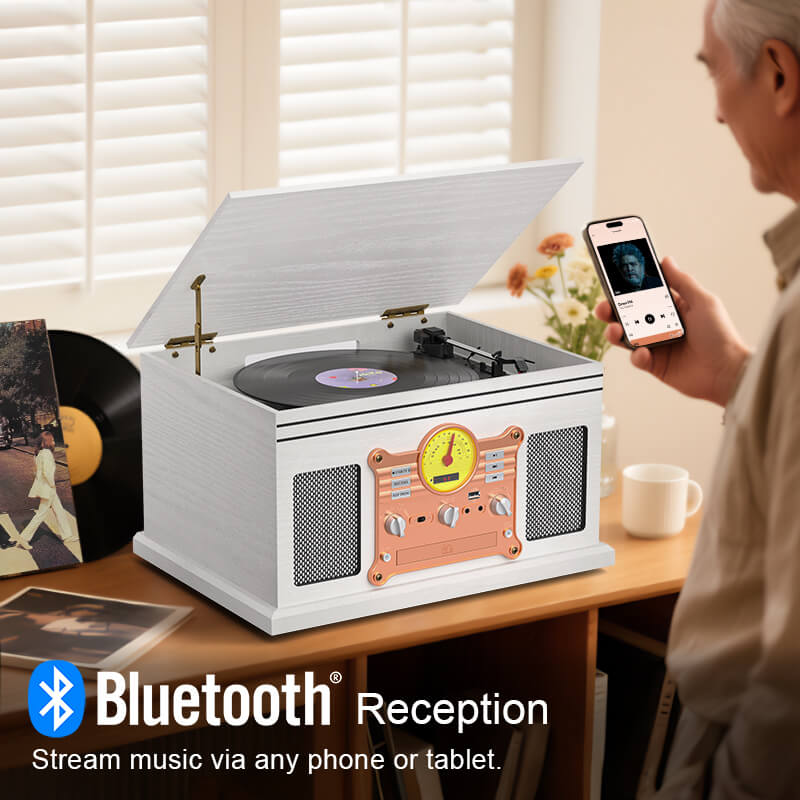 TE-007R All-in-One Record Player with Cassette Deck and USB Recording