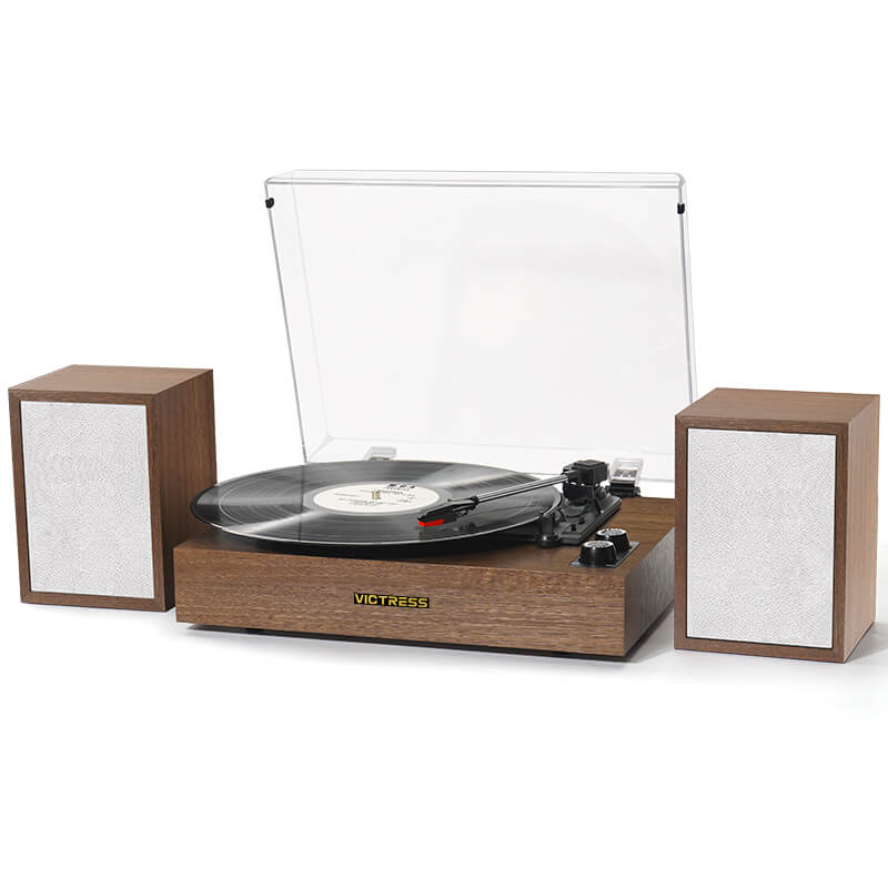 TE-2028C 3-Speed Turntable with External Stereo Speakers and Bluetooth