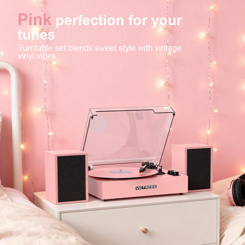 TE-2028C 3-Speed Turntable with External Stereo Speakers and Bluetooth