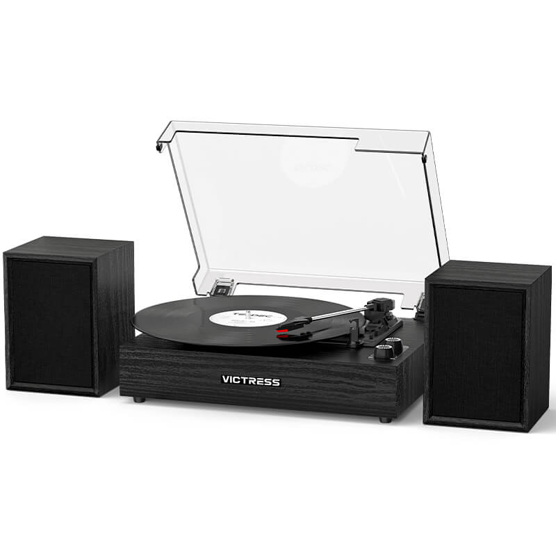 TE-2028C 3-Speed Turntable with External Stereo Speakers and Bluetooth