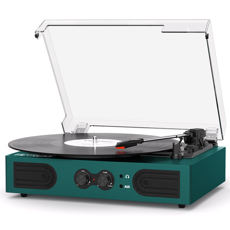 Tranlanin Vintage Bluetooth Record Player with Built-in Speakers