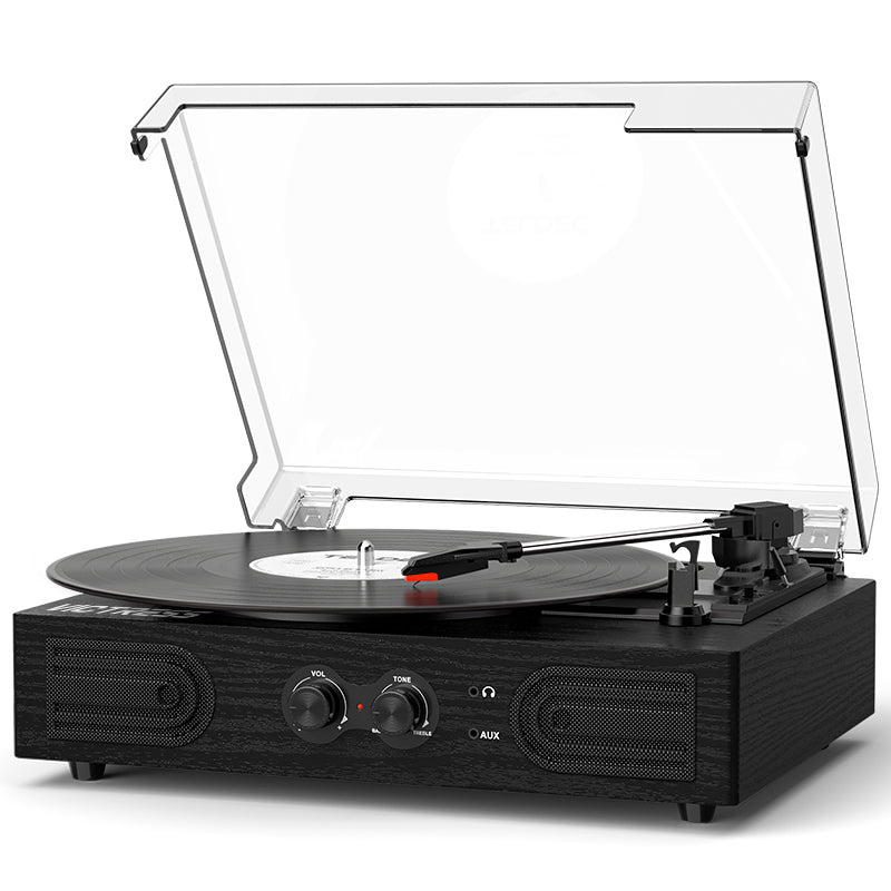 Tranlanin Vintage Bluetooth Record Player with Built-in Speakers