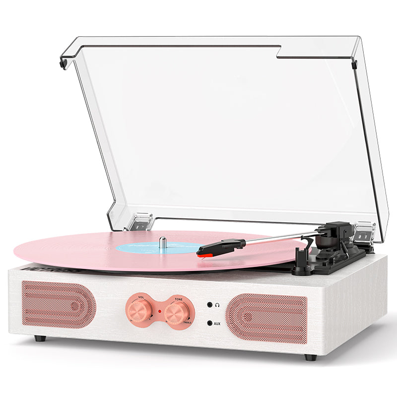 Tranlanin Vintage Bluetooth Record Player with Built-in Speakers