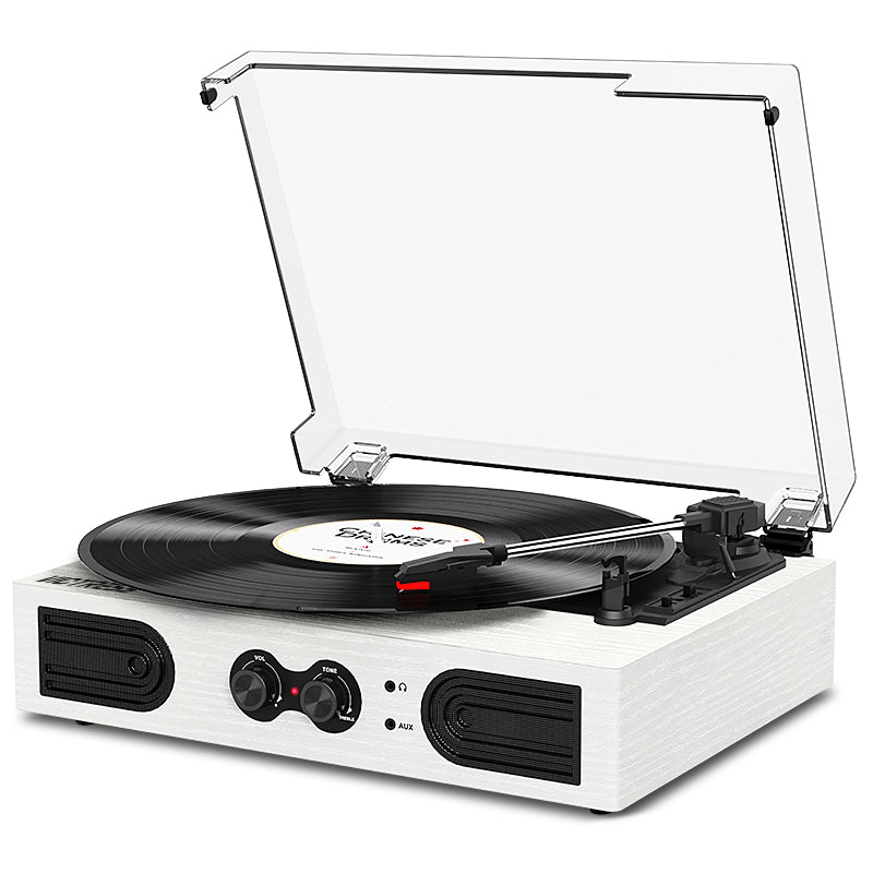 Tranlanin Vintage Bluetooth Record Player with Built-in Speakers