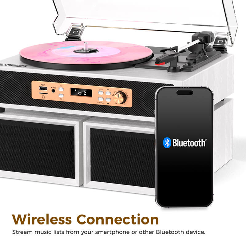 TE-2033B All-in-One Hi-Fi Turntable with 4+2 Speaker System and USB Recording